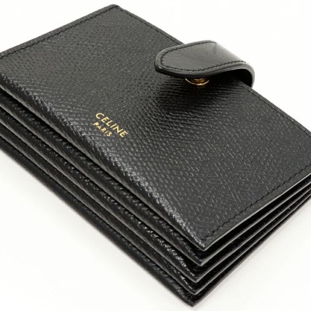 Celine Card Case Accordion Card Holder Calf Black 10 B693 bfp 38 no - Picture 4 of 4